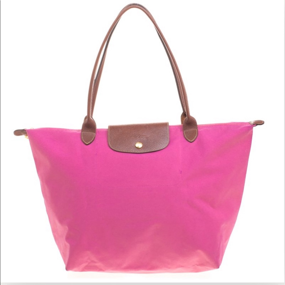 Hot pink longchamp Le Pliage